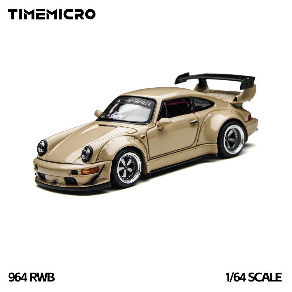 Car Accessories Toy - TimeMicro1:64 RWB 964 Beige Gift Box