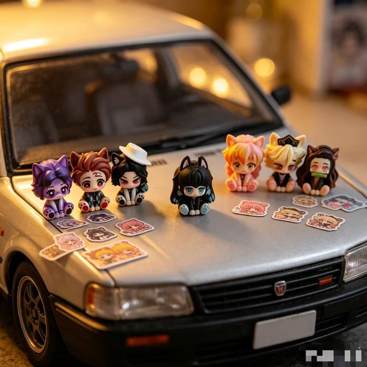 Demon Slayer Cute Chibi Figuri - Car Accessories Etsy ulasan dan harga