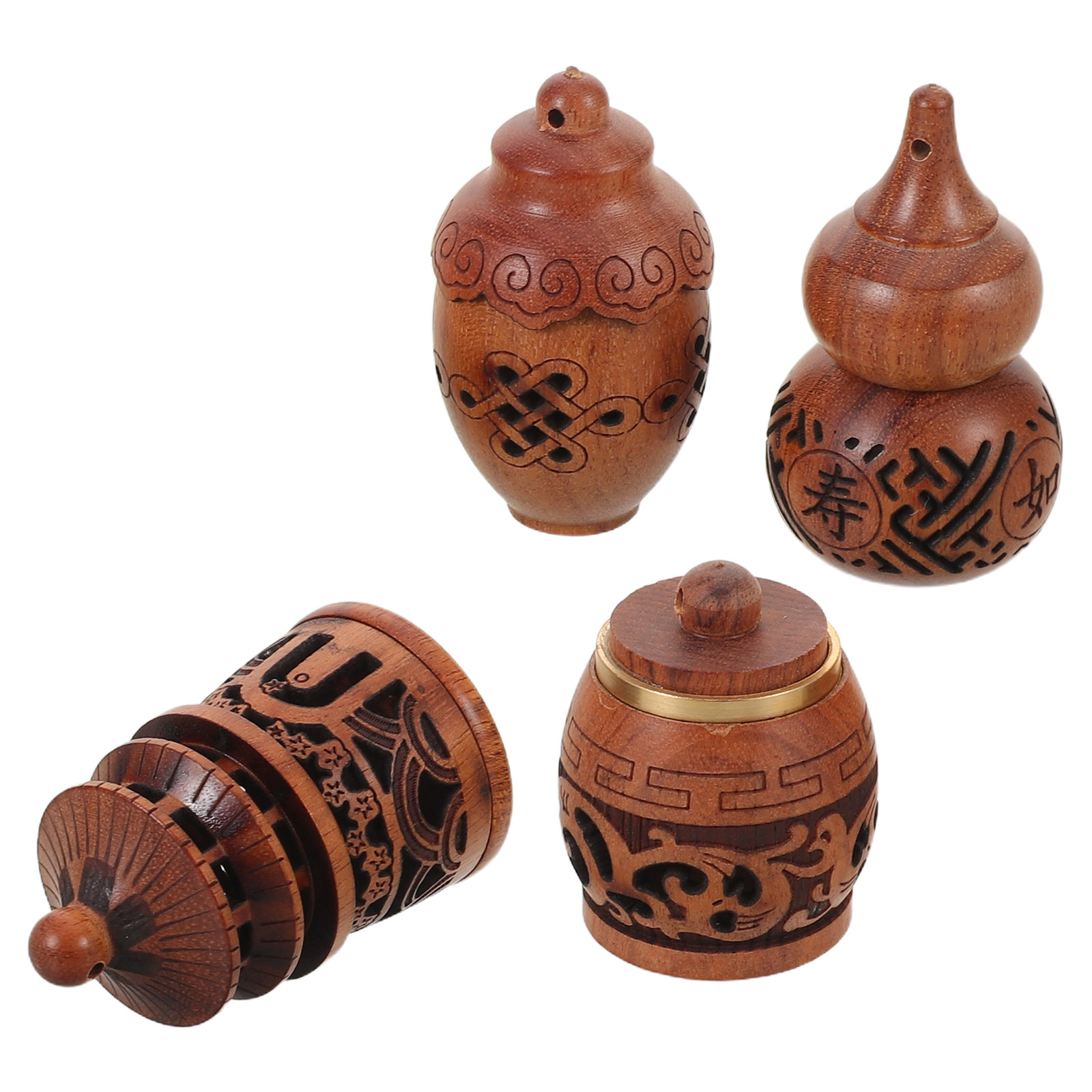 4Pcs Wooden Hollow Carved Diff - Car Fragrance Diffuser ulasan dan harga